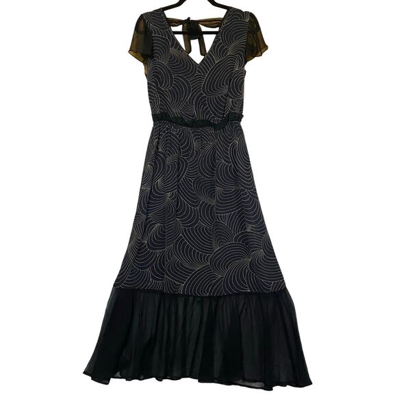 Amour Vert Women's Black Whimsigoth Witchy Ethereal Midi Dress - Picture 1 of 11